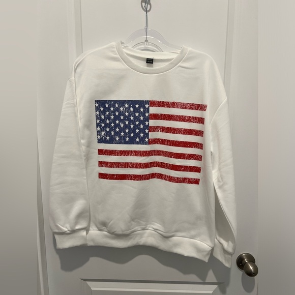 NWoT White American Flag Sweater size XL - Picture 1 of 7